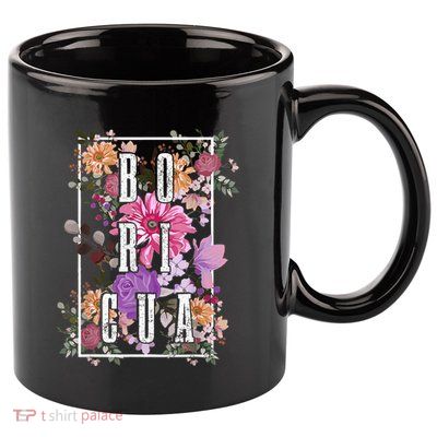 Boricua Vintage Floral Boriken Puerto Rico Rican Pride 11oz C Handle Ceramic Mug