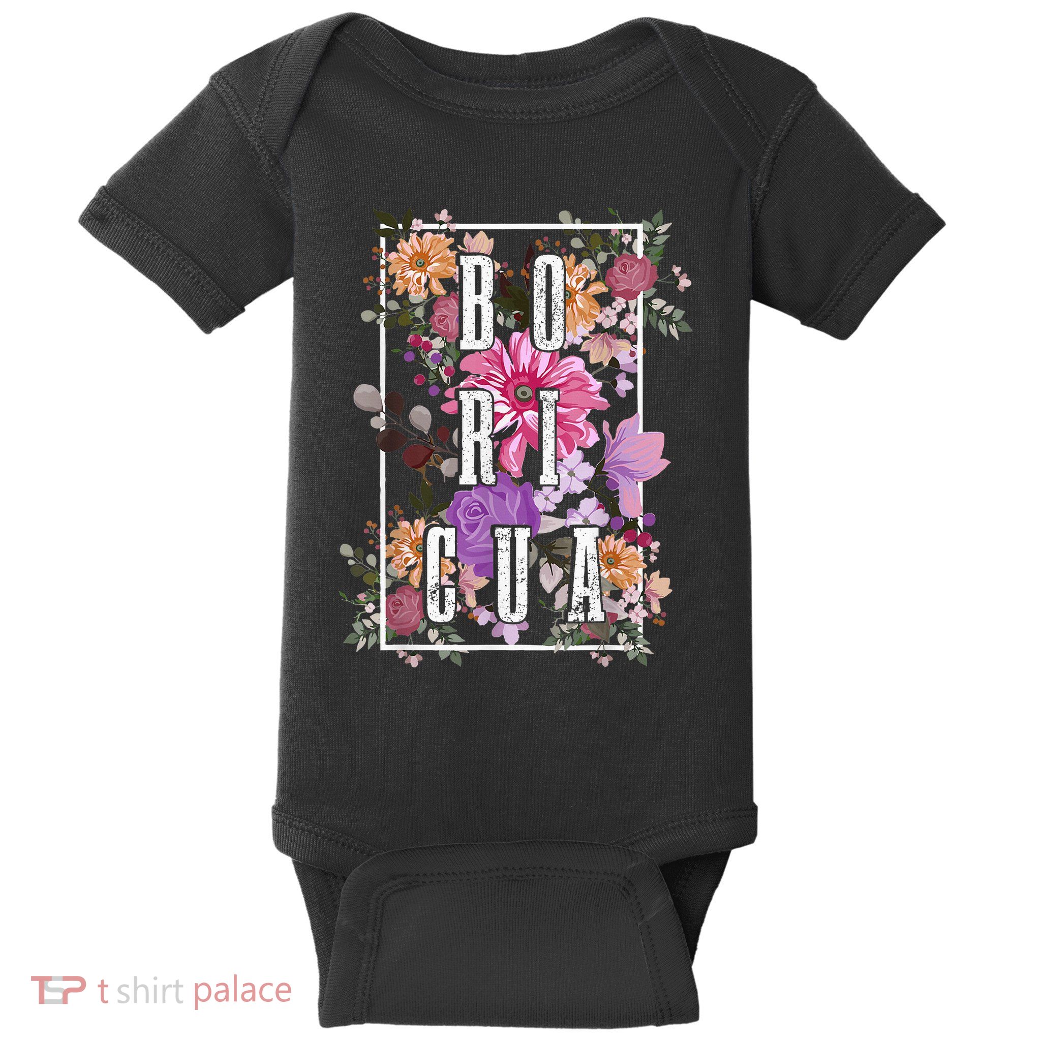 Boricua Vintage Floral Boriken Puerto Rico Rican Pride Baby Bodysuit