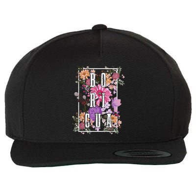 Boricua Vintage Floral Boriken Puerto Rico Rican Pride Wool Snapback Cap
