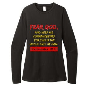 Bible Verses Fear God And Keep His Commandments. Scripture Womens CVC Long Sleeve Shirt