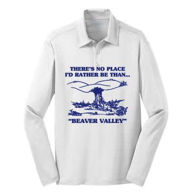 Beaver Valley Funny Offensive Gift Silk Touch Performance Long Sleeve Polo