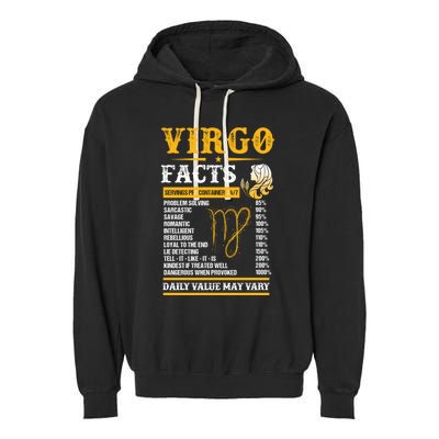 Birthday Virgo Facts Zodiac Sign Birthday Horoscope Cool Gift Garment-Dyed Fleece Hoodie