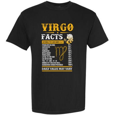 Birthday Virgo Facts Zodiac Sign Birthday Horoscope Cool Gift Garment-Dyed Heavyweight T-Shirt