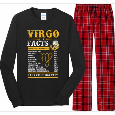 Birthday Virgo Facts Zodiac Sign Birthday Horoscope Cool Gift Long Sleeve Pajama Set