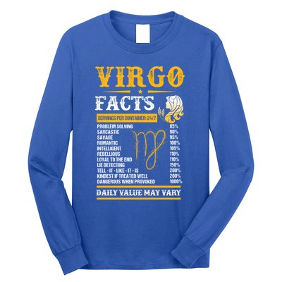 Birthday Virgo Facts Zodiac Sign Birthday Horoscope Cool Gift Long Sleeve Shirt