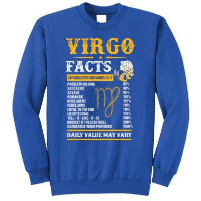 Birthday Virgo Facts Zodiac Sign Birthday Horoscope Cool Gift Sweatshirt