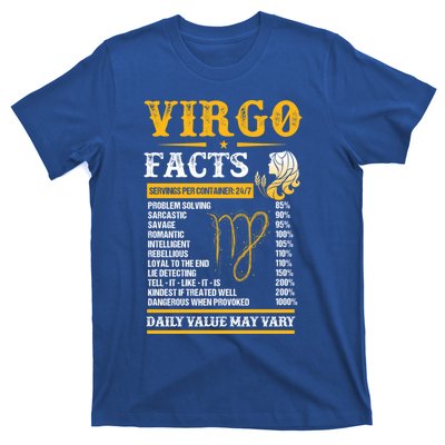 Birthday Virgo Facts Zodiac Sign Birthday Horoscope Cool Gift T-Shirt