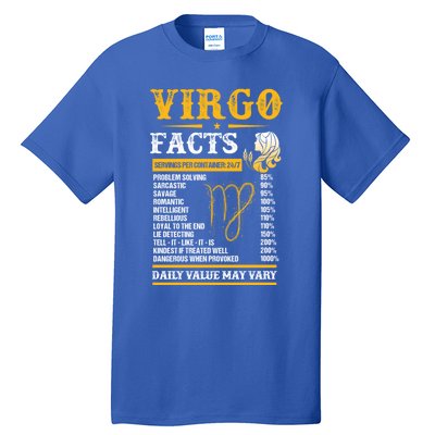 Birthday Virgo Facts Zodiac Sign Birthday Horoscope Cool Gift Tall T-Shirt