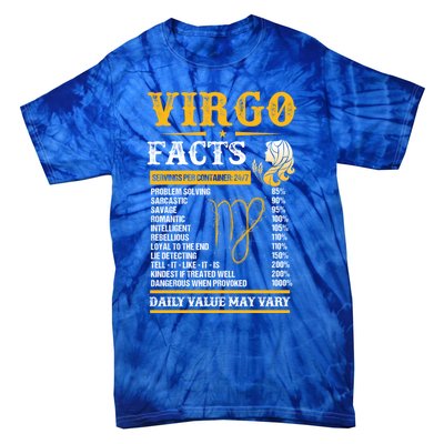 Birthday Virgo Facts Zodiac Sign Birthday Horoscope Cool Gift Tie-Dye T-Shirt