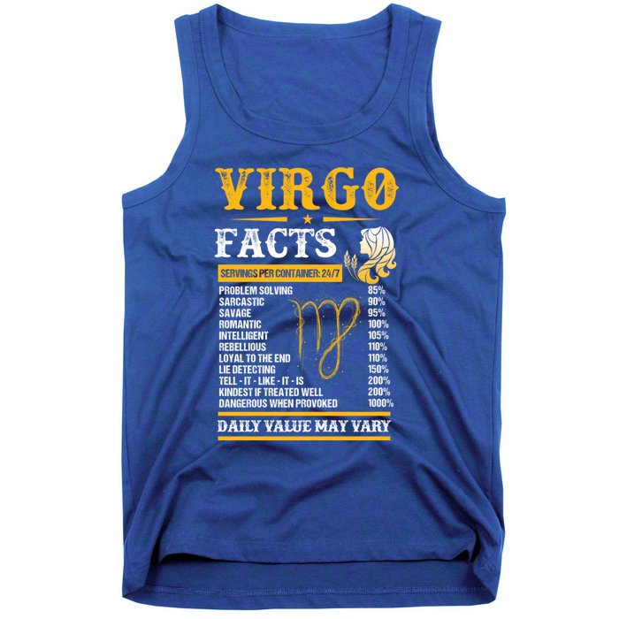 Birthday Virgo Facts Zodiac Sign Birthday Horoscope Cool Gift Tank Top