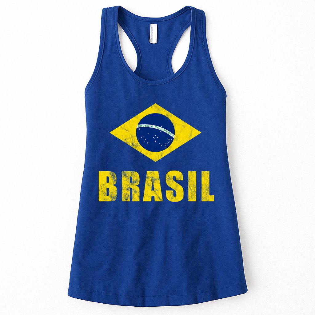 Brasil Vintage Flag Sport Womens Tank Top