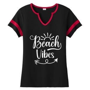 Beach Vibes Graphic Ladies Halftime Notch Neck Tee