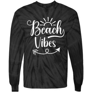 Beach Vibes Graphic Tie-Dye Long Sleeve Shirt