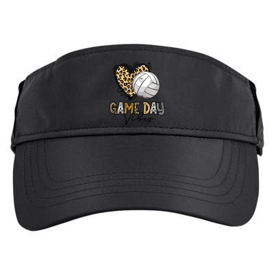 Bleached Volleyball Game Day Vibes Volleyball Mom Leopard Adult Drive Performance Visor