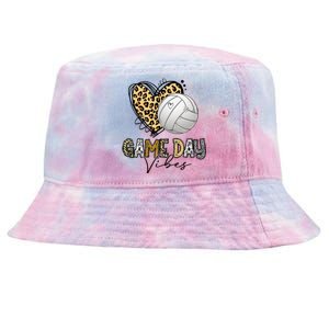 Bleached Volleyball Game Day Vibes Volleyball Mom Leopard Tie-Dyed Bucket Hat