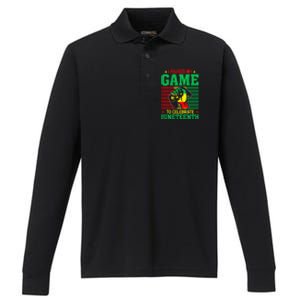 Black Video Gamer I Paused My Game to Celebrate Juneteeth Performance Long Sleeve Polo