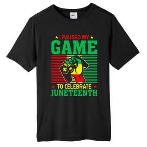 Black Video Gamer I Paused My Game to Celebrate Juneteeth Tall Fusion ChromaSoft Performance T-Shirt