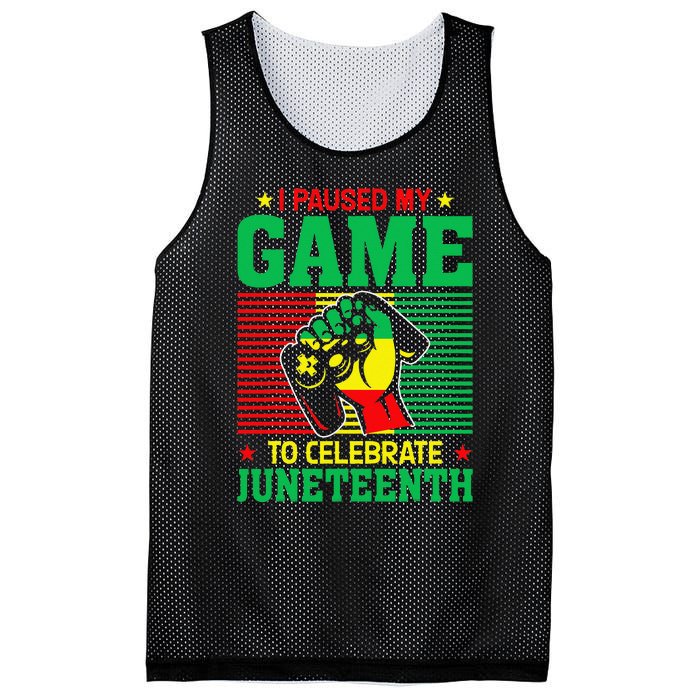 Black Video Gamer I Paused My Game to Celebrate Juneteeth Mesh Reversible Basketball Jersey Tank