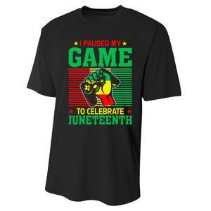 Black Video Gamer I Paused My Game to Celebrate Juneteeth Performance Sprint T-Shirt