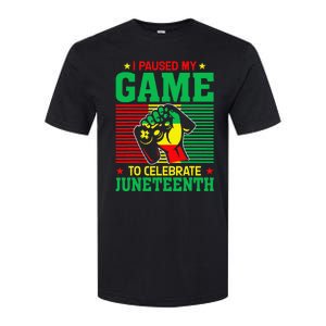 Black Video Gamer I Paused My Game to Celebrate Juneteeth Softstyle CVC T-Shirt