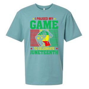 Black Video Gamer I Paused My Game to Celebrate Juneteeth Sueded Cloud Jersey T-Shirt