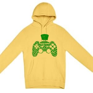 Boys Video Gamer Game Shamrock St Patricks Day Irish Cute Gift Premium Pullover Hoodie