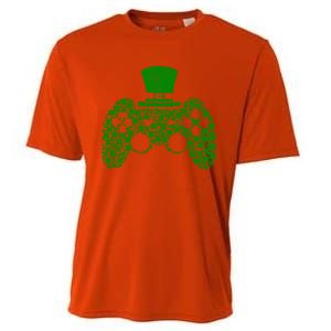 Boys Video Gamer Game Shamrock St Patricks Day Irish Cute Gift Cooling Performance Crew T-Shirt