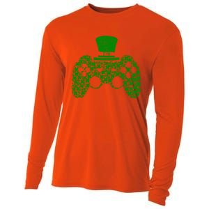 Boys Video Gamer Game Shamrock St Patricks Day Irish Cute Gift Cooling Performance Long Sleeve Crew