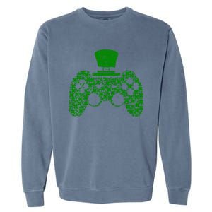 Boys Video Gamer Game Shamrock St Patricks Day Irish Cute Gift Garment-Dyed Sweatshirt