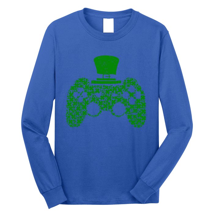 Boys Video Gamer Game Shamrock St Patricks Day Irish Cute Gift Long Sleeve Shirt