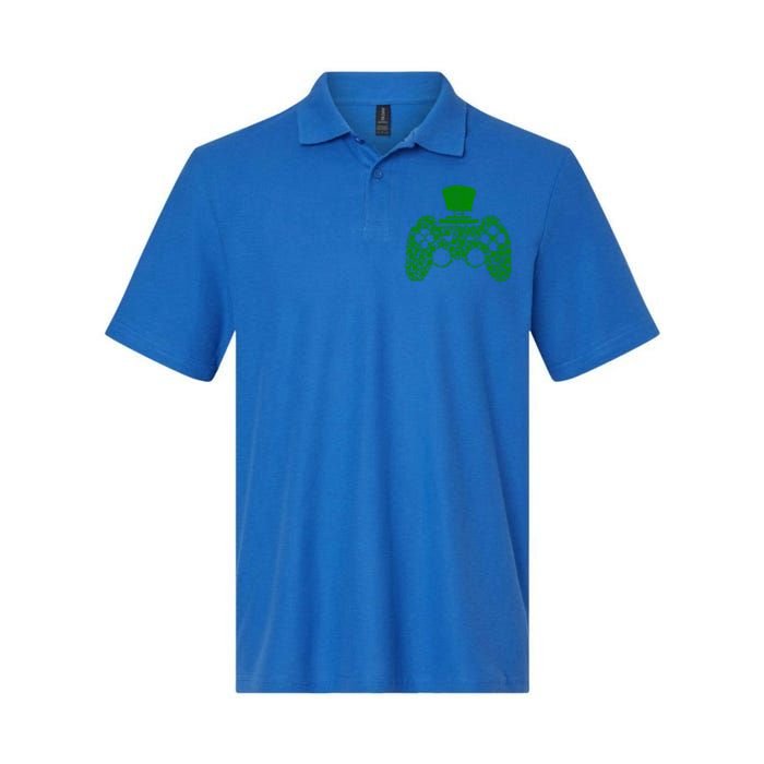 Boys Video Gamer Game Shamrock St Patricks Day Irish Cute Gift Softstyle Adult Sport Polo