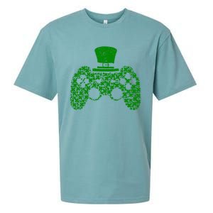 Boys Video Gamer Game Shamrock St Patricks Day Irish Cute Gift Sueded Cloud Jersey T-Shirt