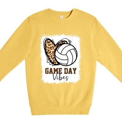 Bleached Volleyball Game Day Vibes Volleyball Mom Christmas Gift Premium Crewneck Sweatshirt