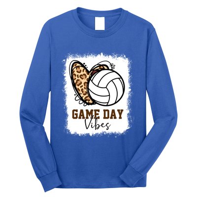 Bleached Volleyball Game Day Vibes Volleyball Mom Christmas Gift Long Sleeve Shirt