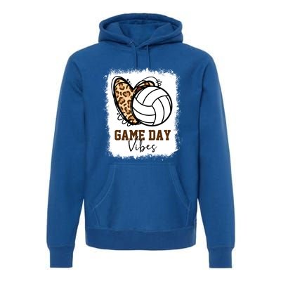 Bleached Volleyball Game Day Vibes Volleyball Mom Christmas Gift Premium Hoodie