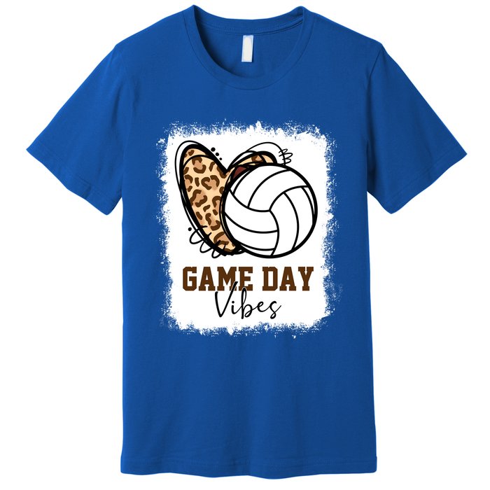 Bleached Volleyball Game Day Vibes Volleyball Mom Christmas Gift Premium T-Shirt