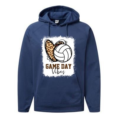 Bleached Volleyball Game Day Vibes Volleyball Mom Christmas Gift Performance Fleece Hoodie