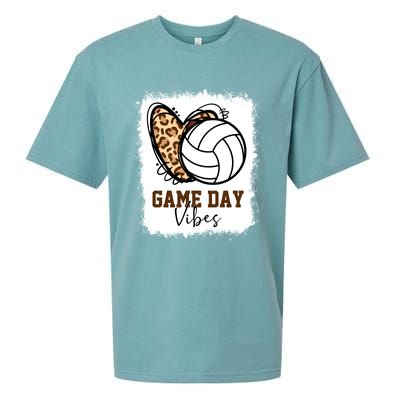 Bleached Volleyball Game Day Vibes Volleyball Mom Christmas Gift Sueded Cloud Jersey T-Shirt