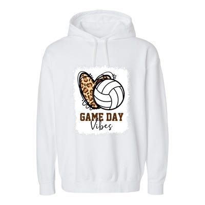 Bleached Volleyball Game Day Vibes Volleyball Mom Christmas Gift Garment-Dyed Fleece Hoodie