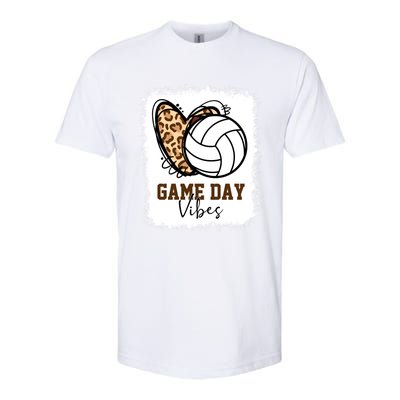 Bleached Volleyball Game Day Vibes Volleyball Mom Christmas Gift Softstyle CVC T-Shirt