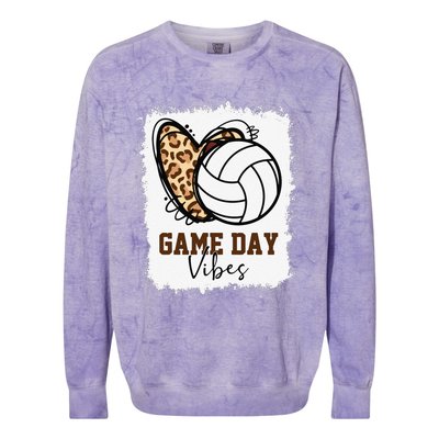 Bleached Volleyball Game Day Vibes Volleyball Mom Christmas Colorblast Crewneck Sweatshirt