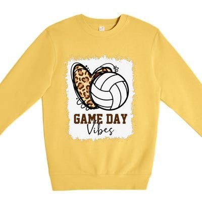 Bleached Volleyball Game Day Vibes Volleyball Mom Christmas Premium Crewneck Sweatshirt