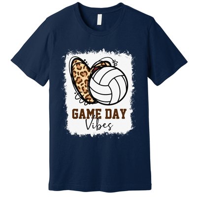 Bleached Volleyball Game Day Vibes Volleyball Mom Christmas Premium T-Shirt