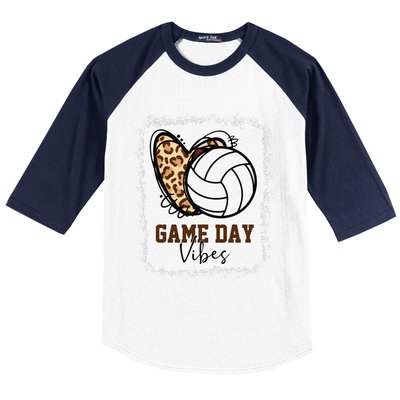 Bleached Volleyball Game Day Vibes Volleyball Mom Christmas Baseball Sleeve Shirt