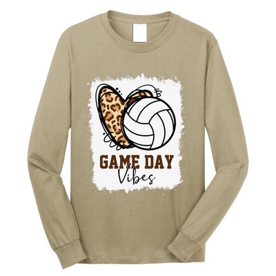 Bleached Volleyball Game Day Vibes Volleyball Mom Christmas Long Sleeve Shirt