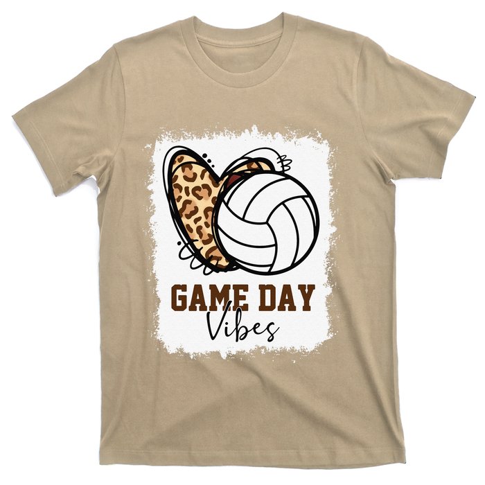 Bleached Volleyball Game Day Vibes Volleyball Mom Christmas T-Shirt