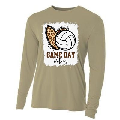 Bleached Volleyball Game Day Vibes Volleyball Mom Christmas Cooling Performance Long Sleeve Crew