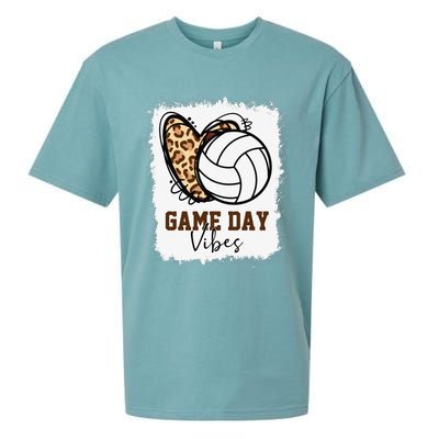 Bleached Volleyball Game Day Vibes Volleyball Mom Christmas Sueded Cloud Jersey T-Shirt