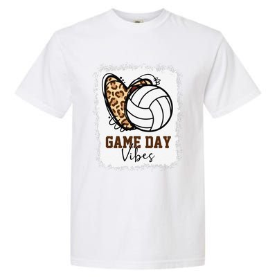 Bleached Volleyball Game Day Vibes Volleyball Mom Christmas Garment-Dyed Heavyweight T-Shirt