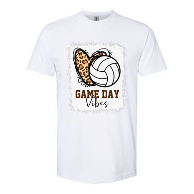 Bleached Volleyball Game Day Vibes Volleyball Mom Christmas Softstyle CVC T-Shirt